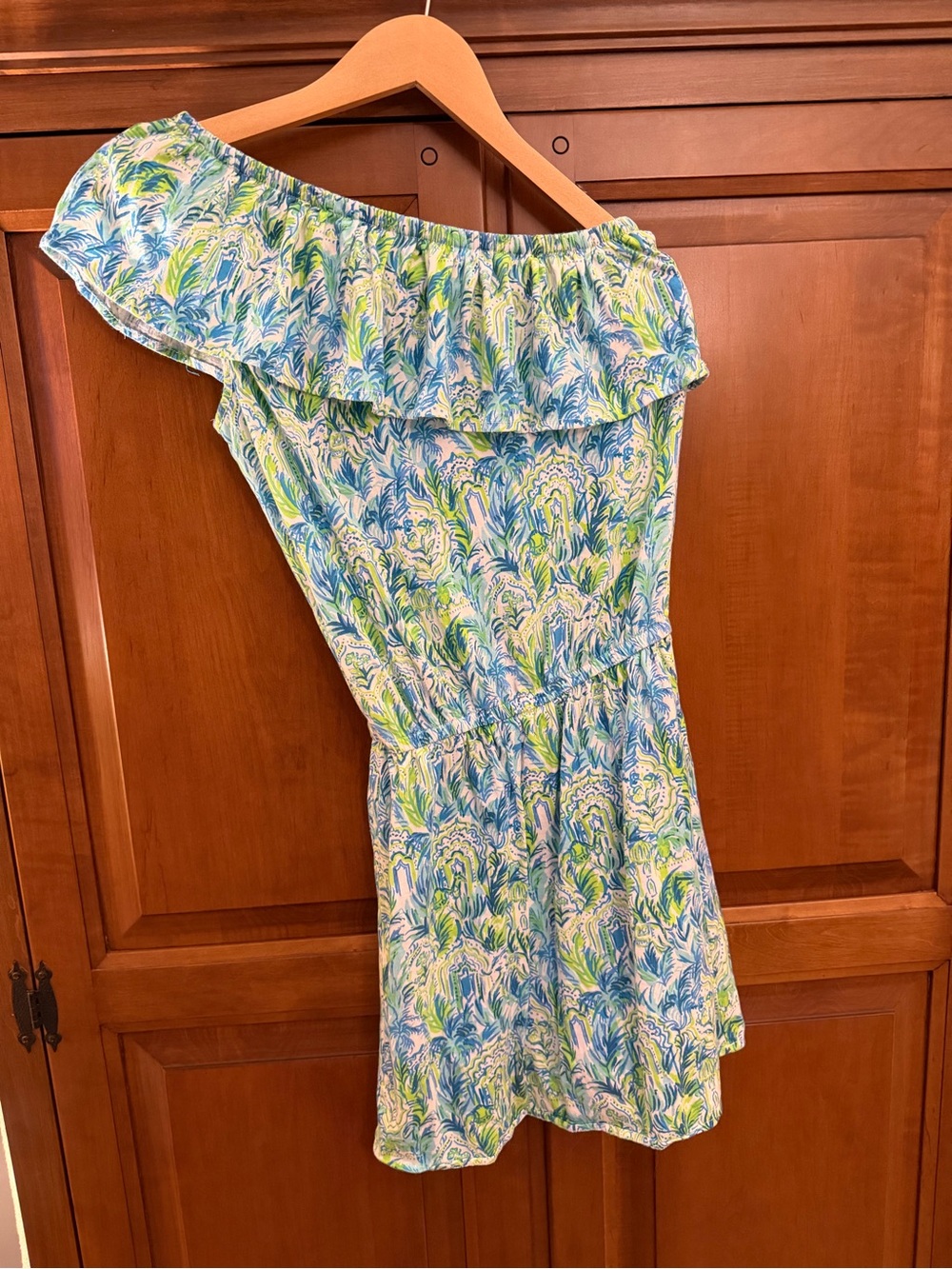 Lilly Pulitzer One-Shoulder Ruffle Romper XS